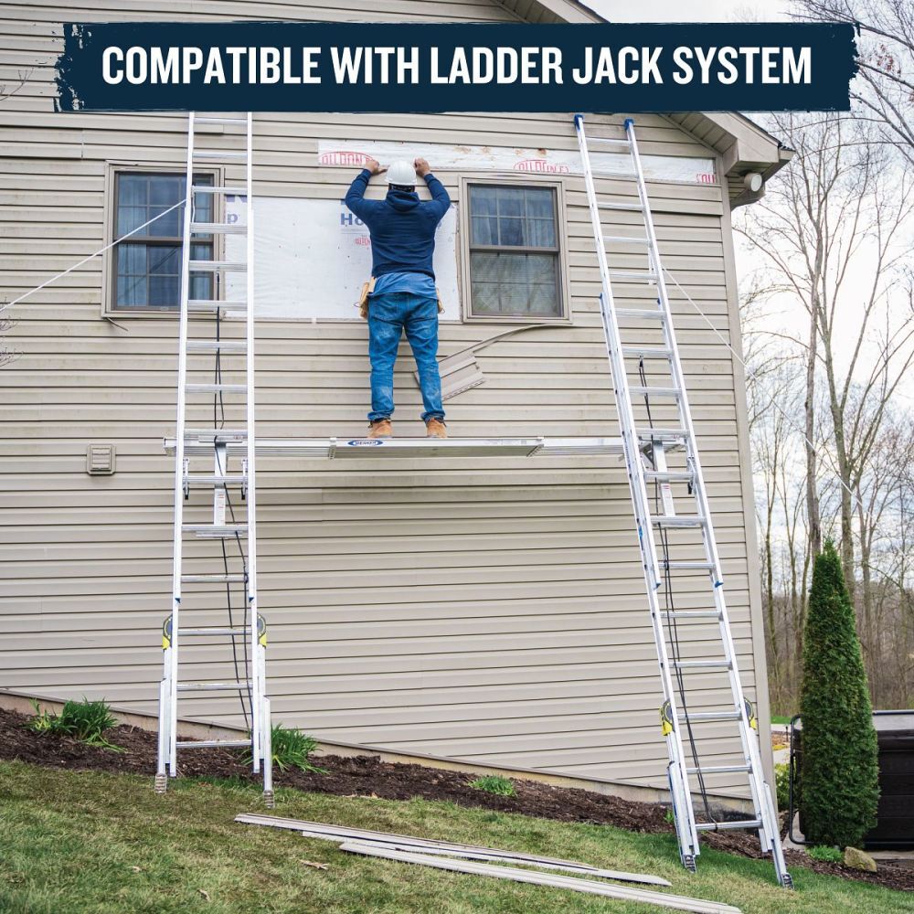 Werner 24 Ft. Type I Aluminum D-Rung Extension Ladder with Werner LevelSafe Pro Leveler, large image number 3