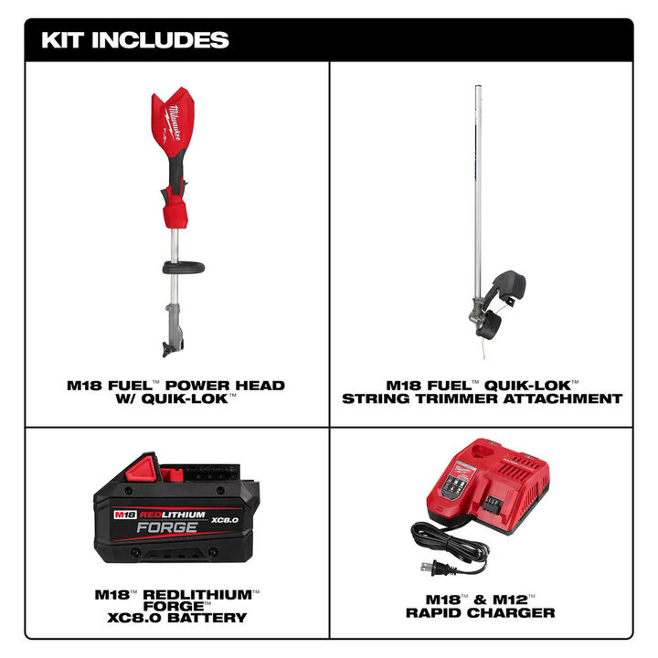 Milwaukee M18 FUEL String Trimmer Kit and 0.095 Inch x 750 Ft. Trimmer Line Bundle, large image number 6