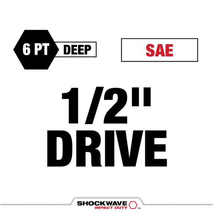 Milwaukee SHOCKWAVE Impact Duty Socket 1/2 Drive 7/8in SAE Lug Nut Wheel, large image number 1
