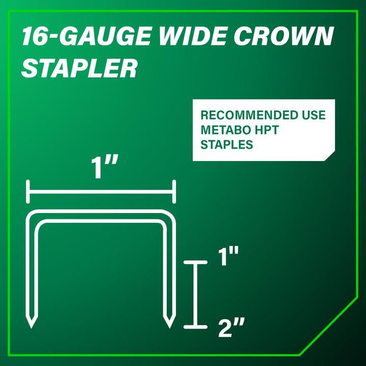 Metabo HPT 1 Inch 16 Gauge Wide Crown Stapler | N5024A2, large image number 9