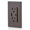 Leviton Outlet with USB Type A/C Charger 15A 125V 5-15R Brown, small image number 4