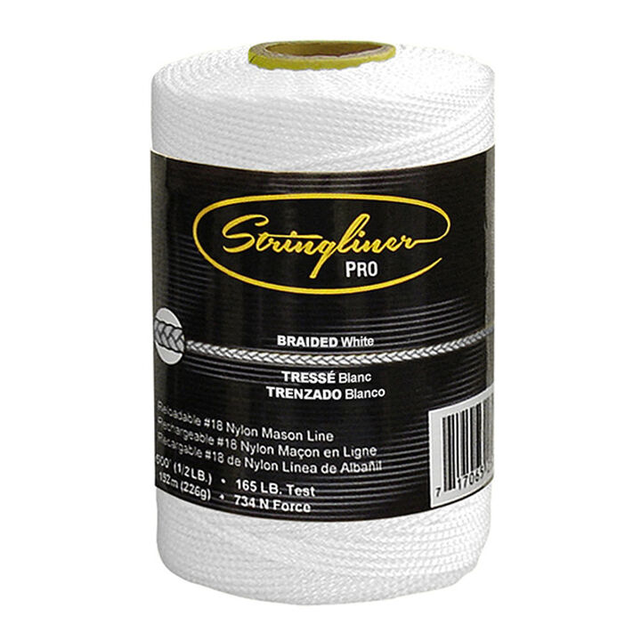 Stringliner #18 Construction Replacement Roll Braided White 500 ft