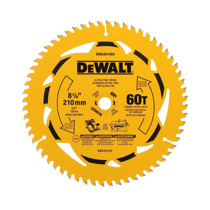 DEWALT 8-1/4 Inch 60T Circular Saw Blade