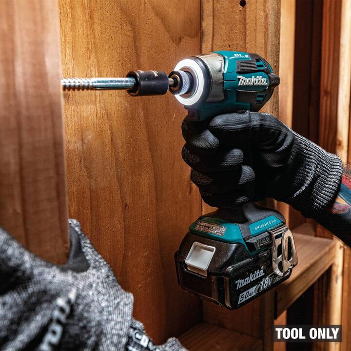 Makita 18V LXT Lithium Ion Brushless Cordless Quick Shift Mode 4 Speed Impact Driver Tool Only & ImpactX 100 pc. Driver Bit Set Bundle, large image number 5