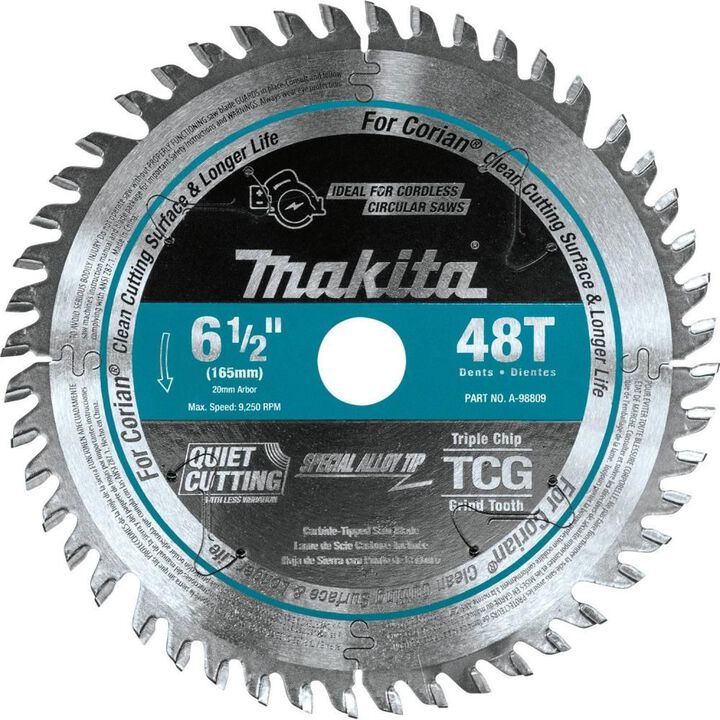 Makita 6-1/2in 48T Carbide-Tipped Cordless Plunge Saw Blade