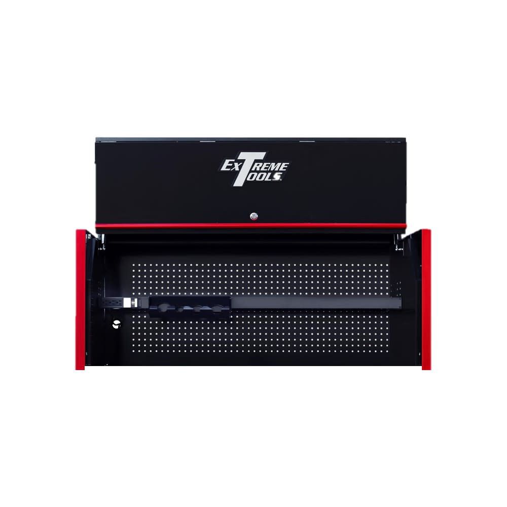 Extreme Tools 55in Black Power Workstation Hutch with Red, large image number 1