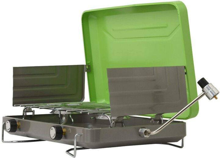 Flame King Classic Camping Stove Grill Portable Propane Gas Light Green, large image number 2