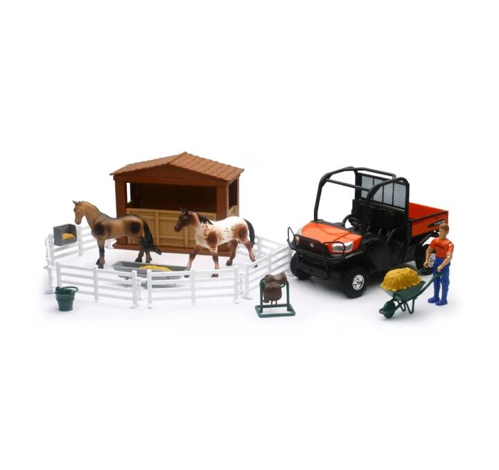 Kubota RTV-X1120D 1:18 Scale Miniature Toy Vehicle Playset with Horses
