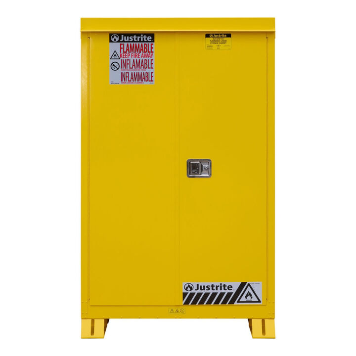 Justrite 45 Gallon 2 Shelves Self Close Doors Outdoor Storage Cabinet
