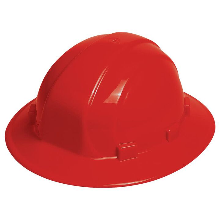 Delta Plus Omega II Full Brim Ratchet Suspension Hard Hat - Red