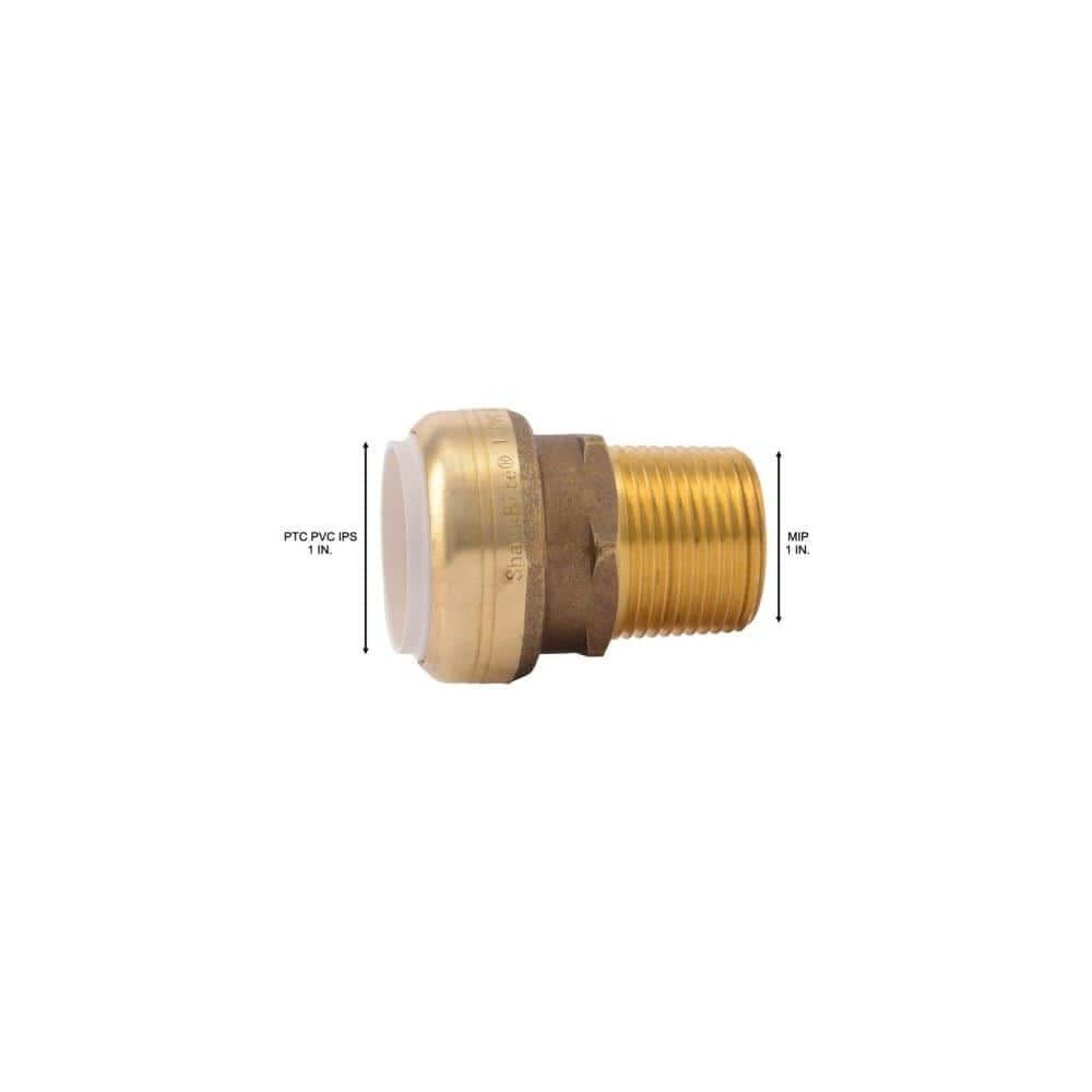 Sharkbite 1in PVC x 1in MNPT Brass PVC Male Adapter, large image number 3