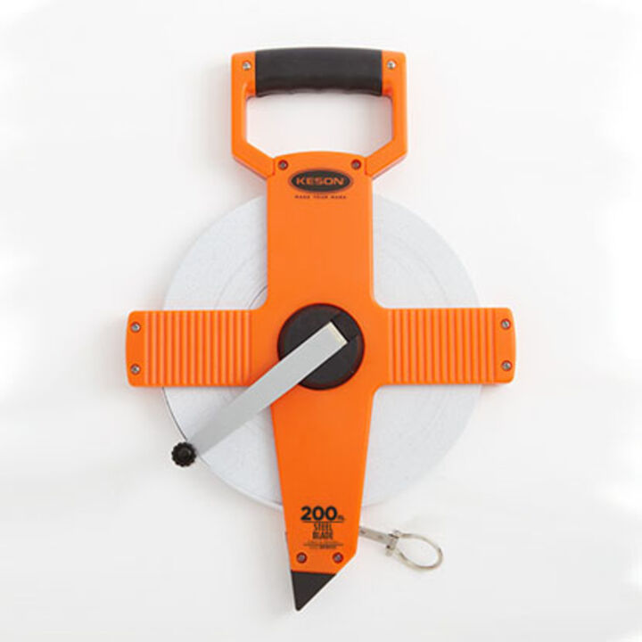 Keson Nylon Coated Steel Blade Measuring Tape, 200 Ft.