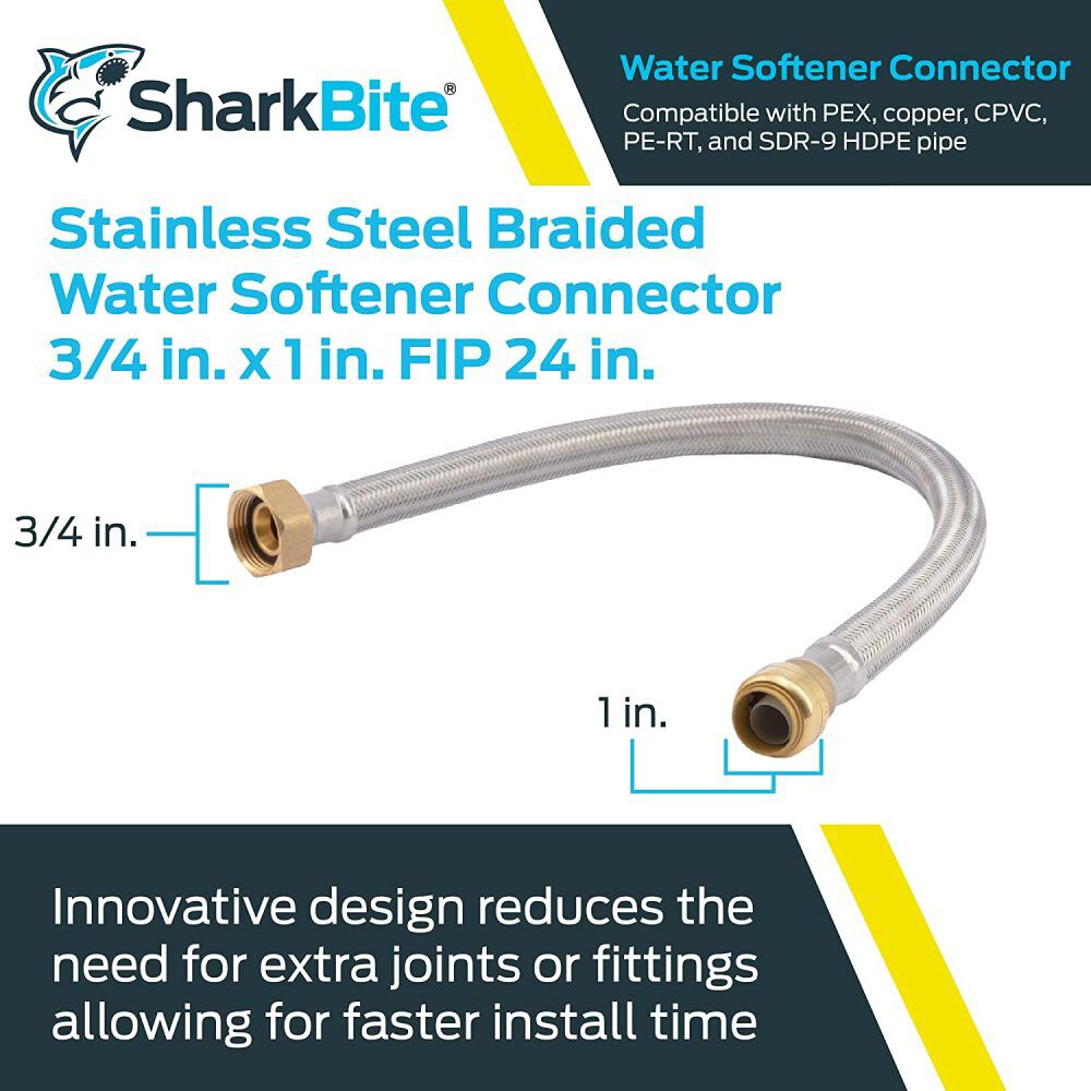 Sharkbite 3/4 x 1 FIP x 24in Length Water Softener Connector, large image number 2