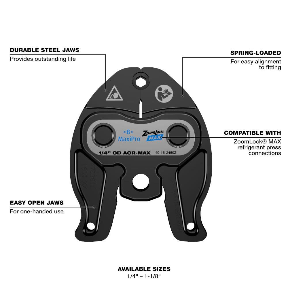 Milwaukee 1-1/8 Inch ZoomLock MAX Press Jaw for M12 FORCE LOGIC Press Tools, large image number 2