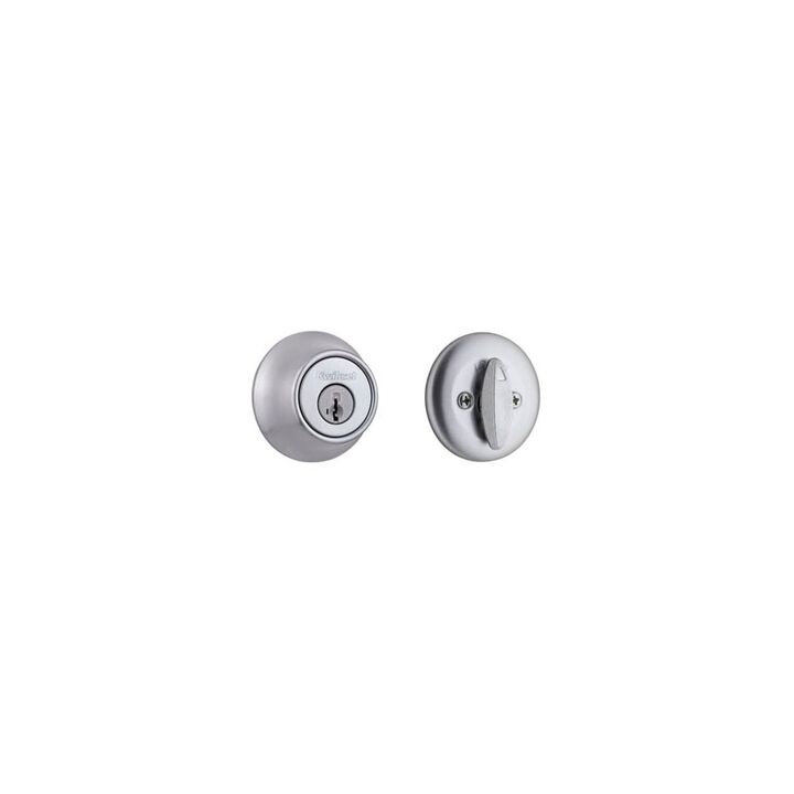Kwikset SmartKey Door Deadbolt Satin Chrome Single Cylinder, large image number 2
