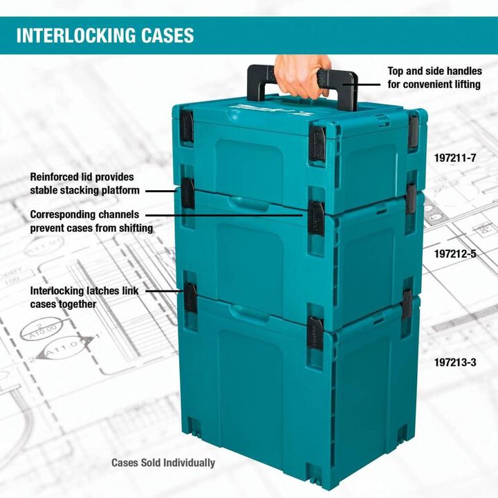 Makita 6-1/2 in. x 15-1/2 in. x 11-5/8 in. Medium Interlocking Case, large image number 9