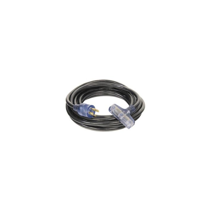 Century Wire 25 ft 10/3 SJTW Black Lighted Triple Tap Generator Cord, large image number 0