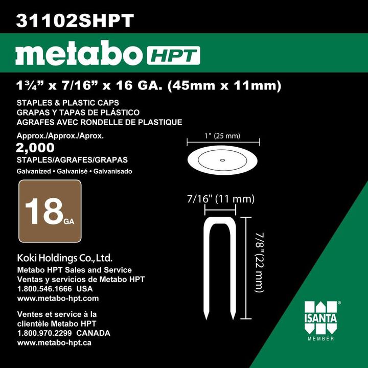 Metabo HPT 7/8in 18 Gauge Staples and Plastic Caps, large image number 3
