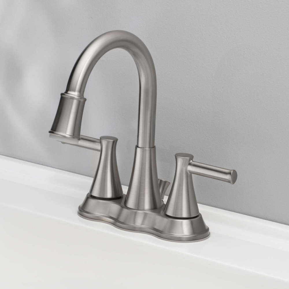 Oakbrook LED Bathroom Sink Faucet Two Handle Brushed Nickel, large image number 2