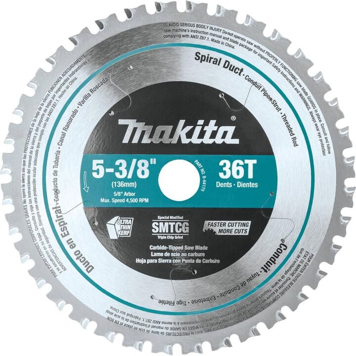 Makita 5-3/8 Inch 36T Carbide-Tipped Saw Blade Metal