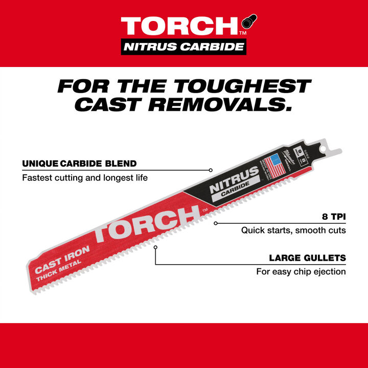 Milwaukee 6inch 7TPI The TORCH for Cast Iron with NITRUS CARBIDE 1PK, large image number 9