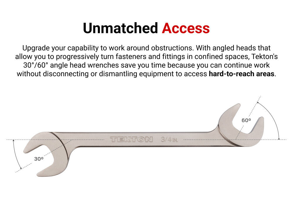 Tekton Angle Head Open End Wrench Set, 25 Piece, (1/4-3/4 Inch, 6-19 mm), large image number 5