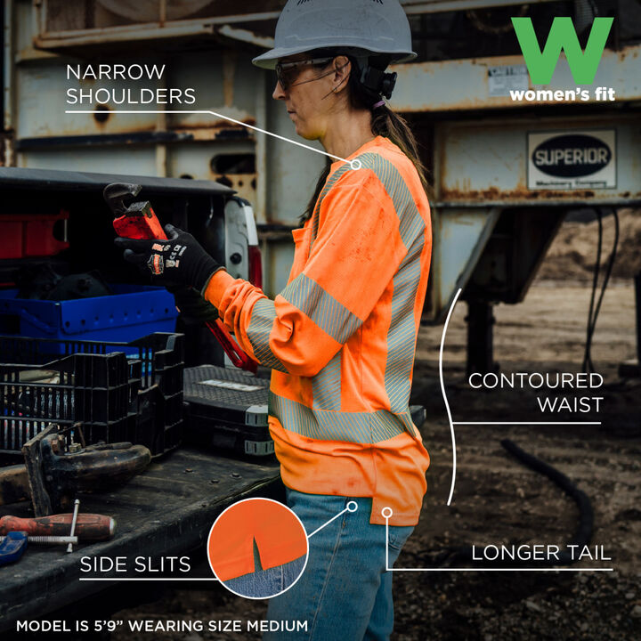 Ergodyne GloWear 8387 Womens Performance Class 3 Long Sleeve Shirt Hi-Vis Orange 2XL, large image number 2