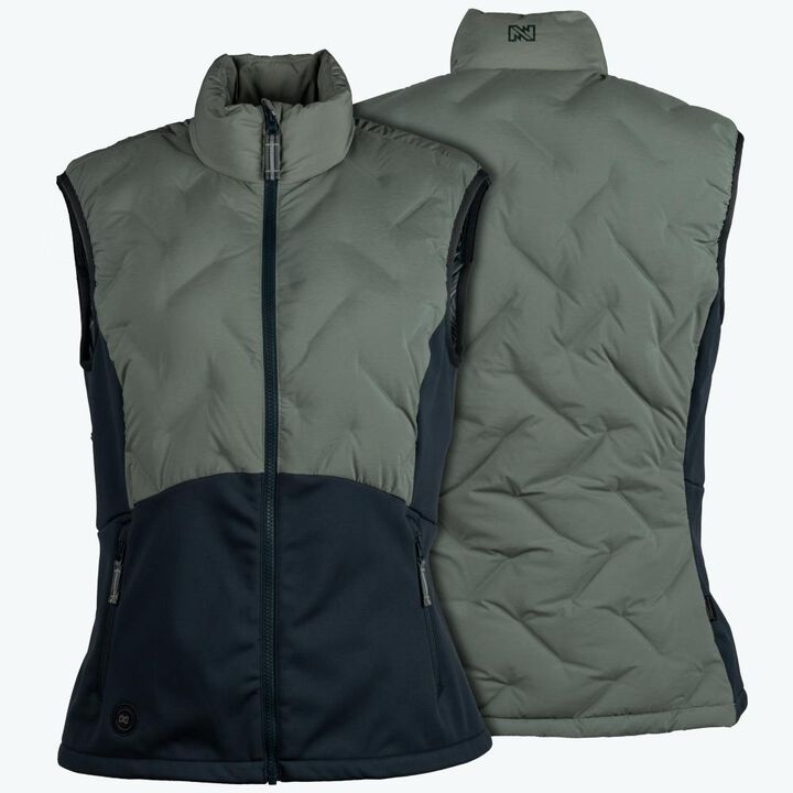 Mobile Warming Womens Aria Hybrid Black and Cream Heated Vest Kit, swatch