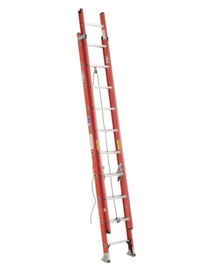 Werner 24 Ft. Type IA Fiberglass D-Rung Extension Ladder with Werner LevelSafe Pro Leveler, large image number 1