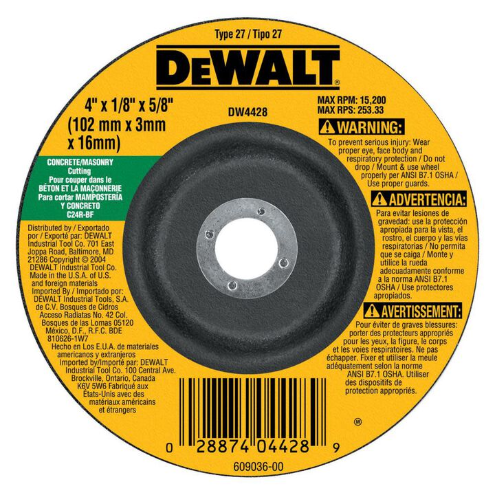 DEWALT 5 in. x 1/4 in. Masonry Grinding