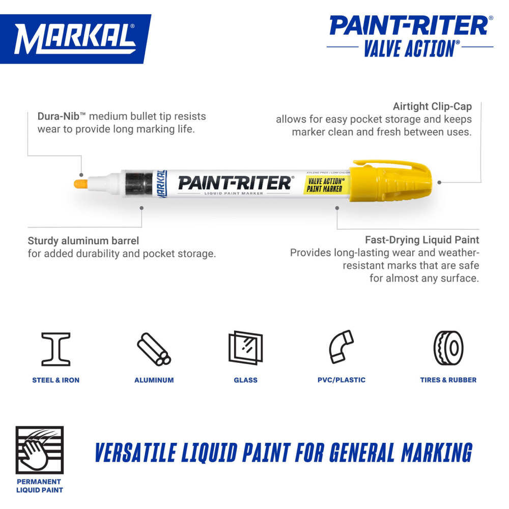 Markal Paint-Riter Valve Action 1/8 Inch Tip Liquid Paint Marker, large image number 2