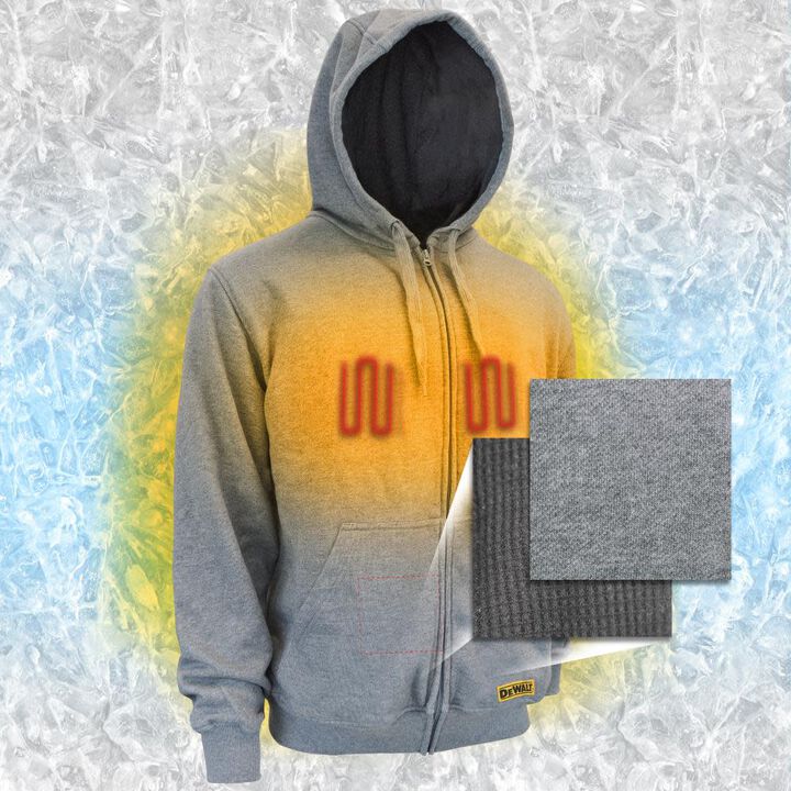 DEWALT Heavy Duty Hoodie French Terry Heather Gray 2X (Bare Tool), large image number 7