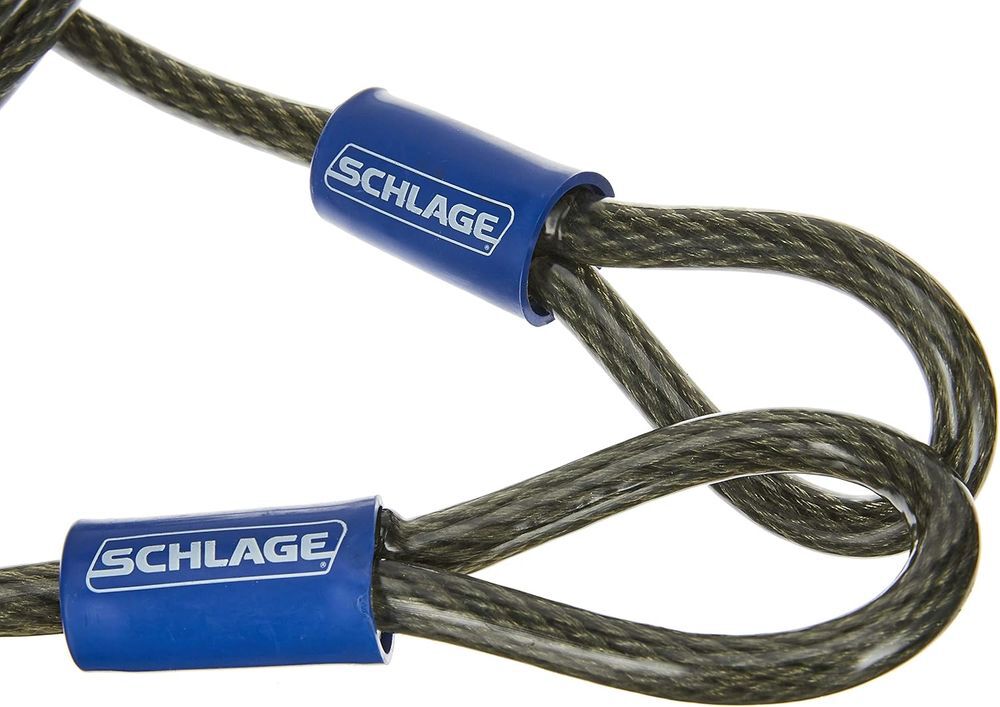 Schlage 30 Ft. x 3/8 Inch Shackle Steel Double Loop Flexible Cable Lock, large image number 3