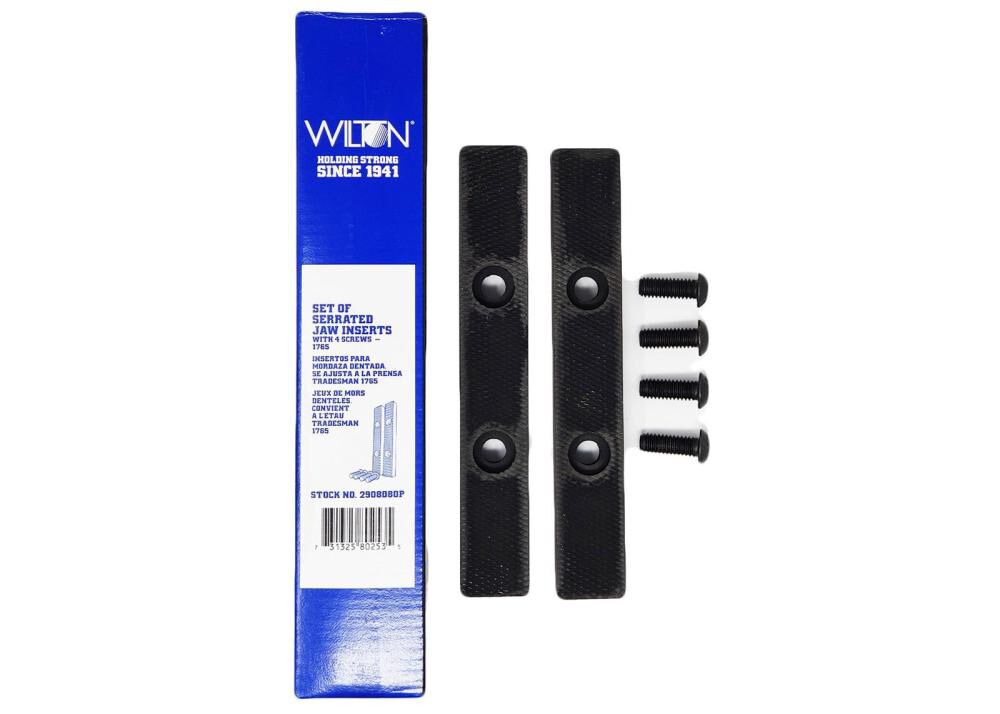 Wilton 6-1/2 Inch Steel Replacement Serrated Vise Jaw Set with Screws, large image number 1