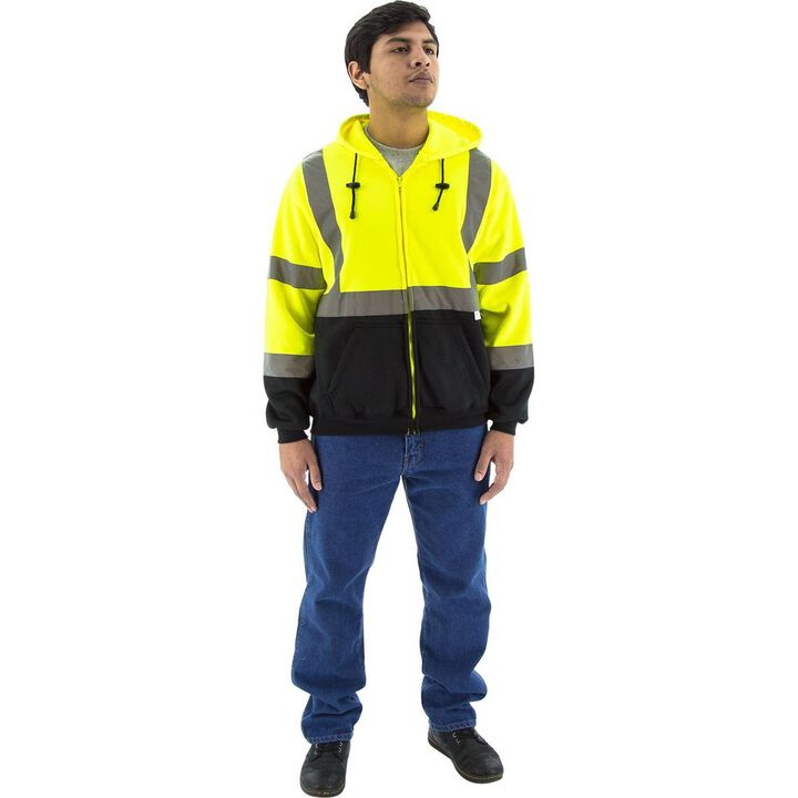 Majestic Glove Hooded Sweatshirt Hi-Vis Yellow Medium