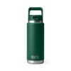 YETI Rambler 26 Oz Water Bottle with Straw Cap Black Forest Green, small image number 1