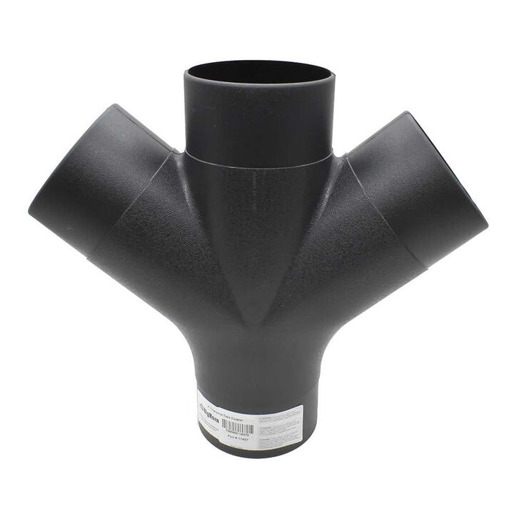 Big Horn 4 Inch Black Plastic Trigeminal Tube Coupler Adapter