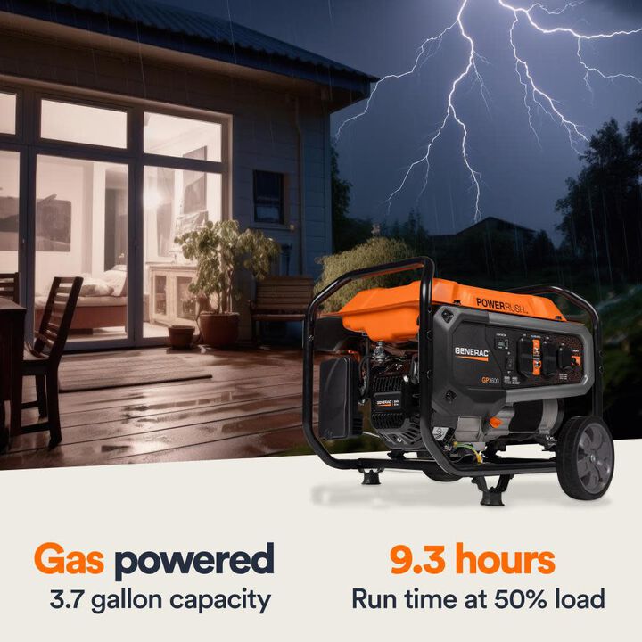 Generac GP Series 4,500 Watt Gas Powered 49-State Portable Generator with COsense Technology, large image number 4