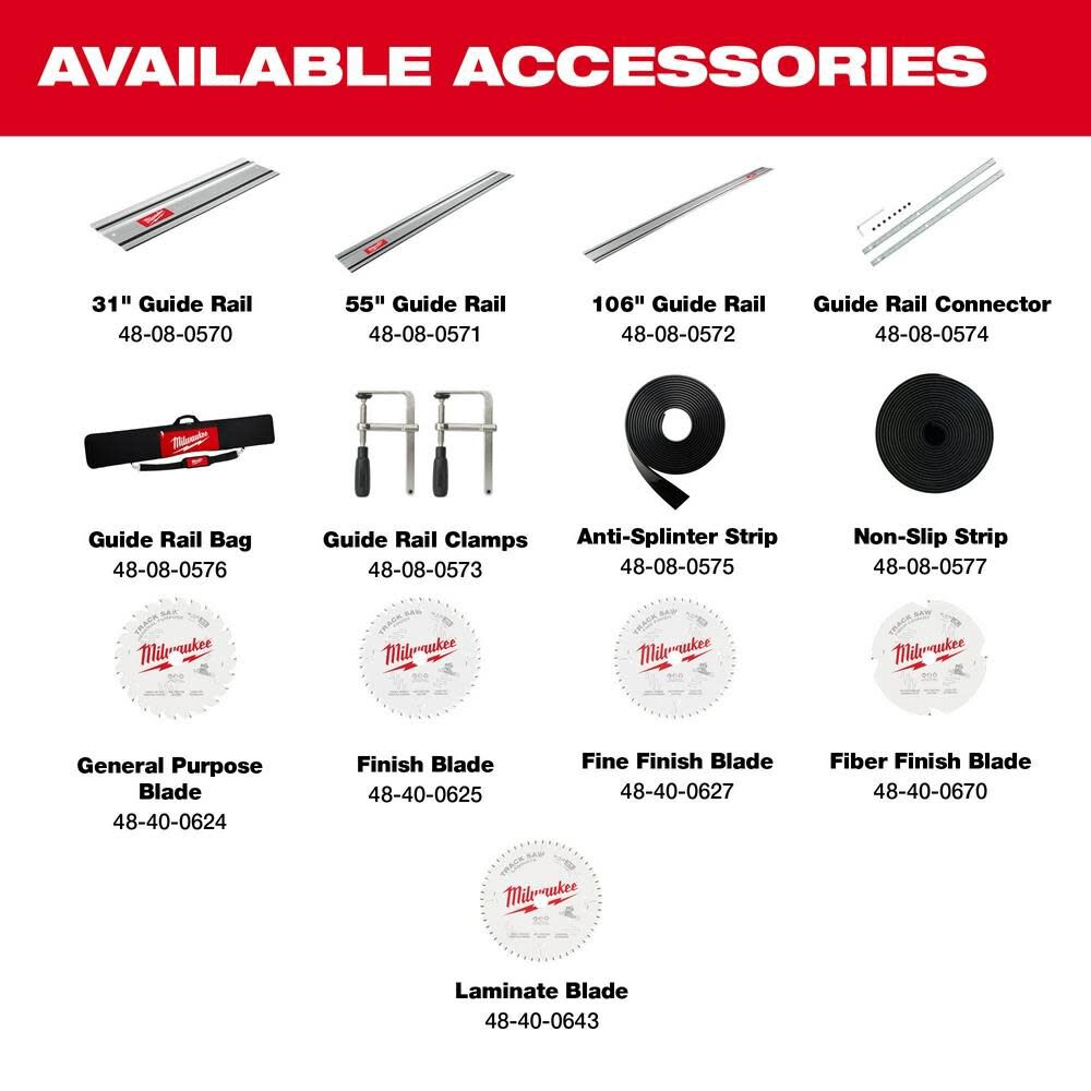 Milwaukee M18 FUEL  6-1/2 Inch Plunge Track Saw (Bare Tool) Reconditioned, large image number 9