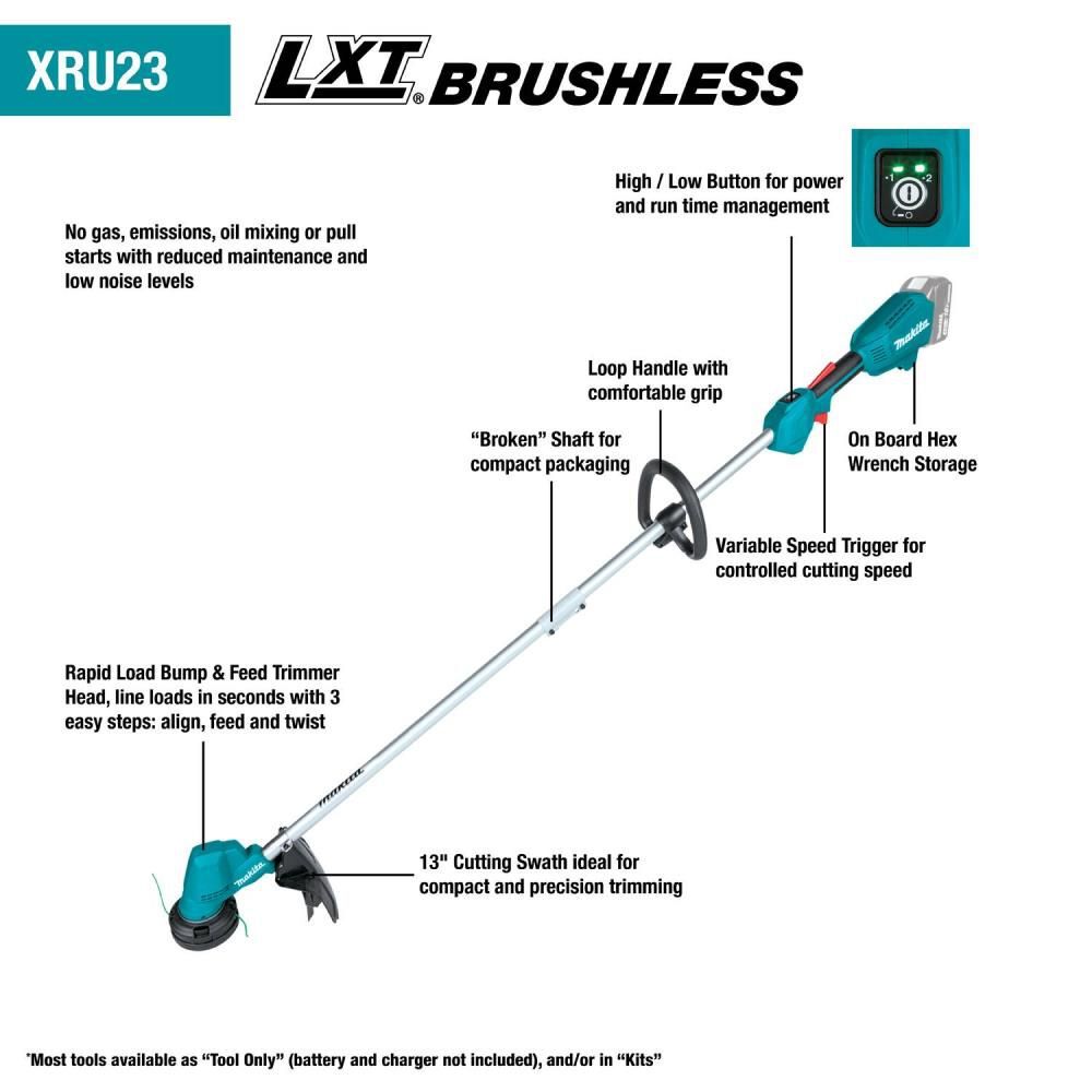 Makita 18V LXT Lithium-Ion Brushless Cordless 13in String Trimmer (Bare Tool), large image number 7
