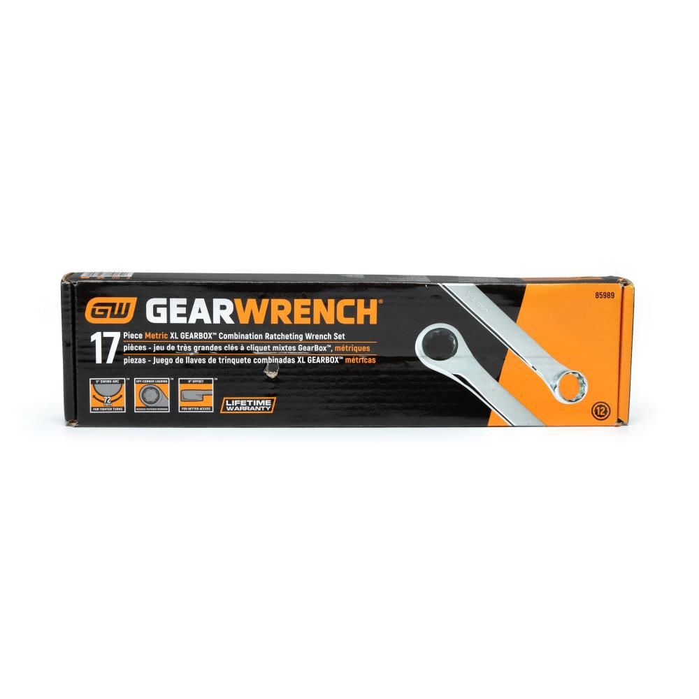 GEARWRENCH Double Box Ratcheting Wrench Set 17 Piece XL GearBox Metric, large image number 5