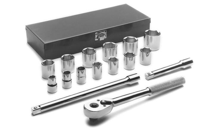 Cougar Pro 1/2 In. Drive 16 pc. 5 pt std SAE Socket Set