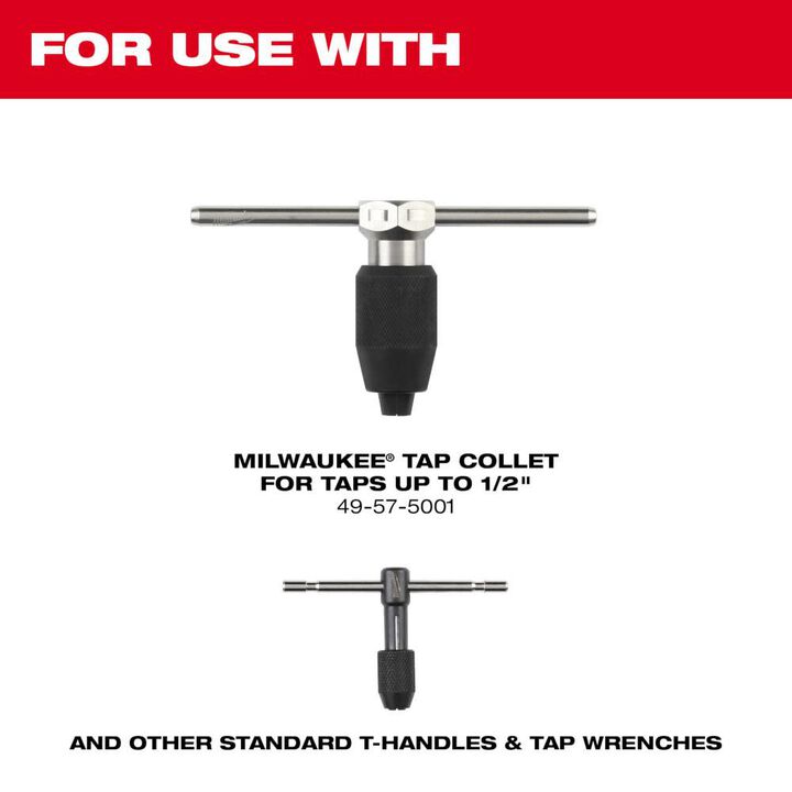 Milwaukee 1/2 in -13 NC Straight Flute Plug Tap, large image number 3