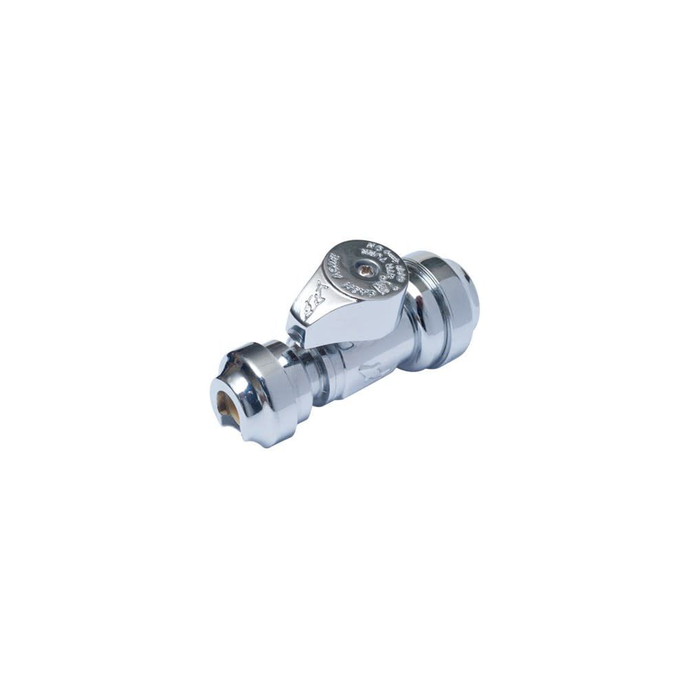 Sharkbite 1/2in PTC T x 1/4in S Brass Straight Stop Valve, large image number 2