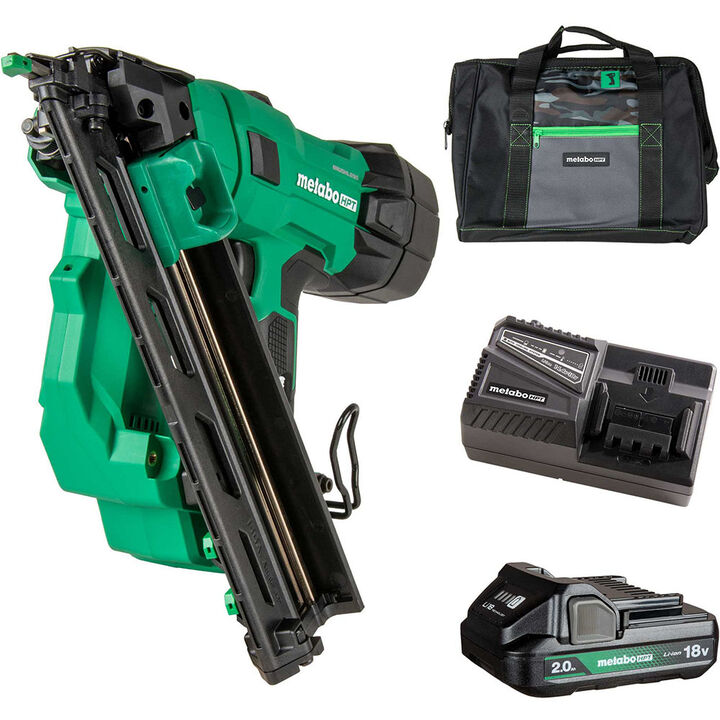 Metabo HPT 18V MultiVolt Brushless 15-Gauge Angled Finish Nailer 2 Ah Kit