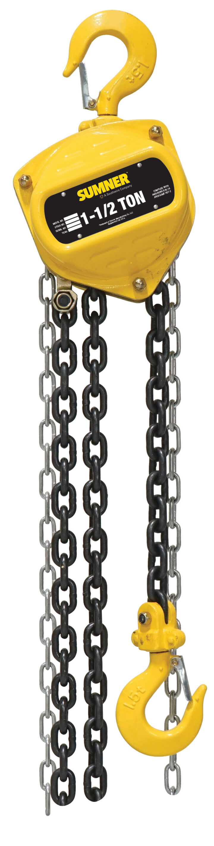 Sumner CB150C20 1 1/2 Ton Chain Hoist 20 Ft.