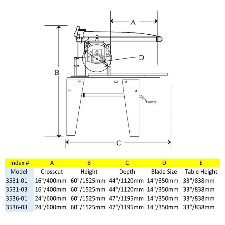 Original Saw 14 In. 1 Phase Heavy Duty Radial Arm Saw, large image number 1
