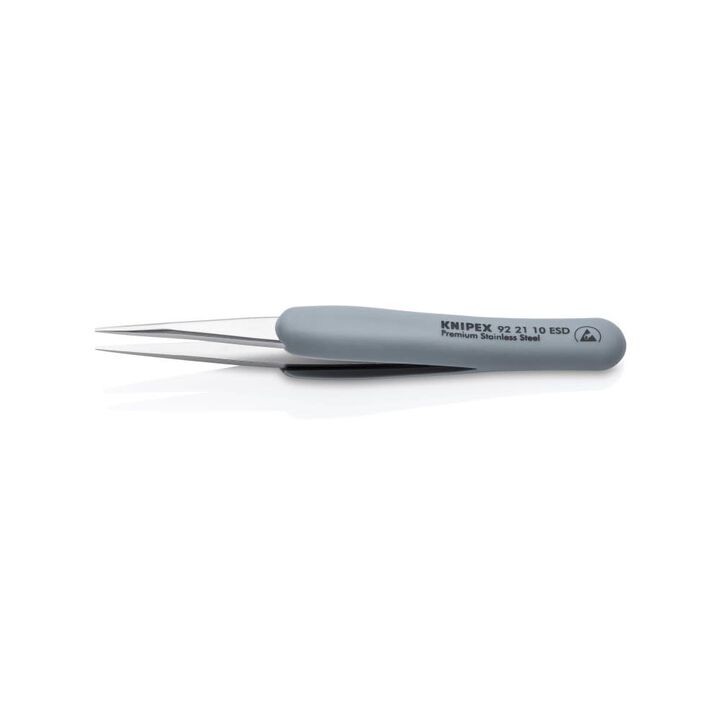 Knipex 5.25 Inch SS Pointed Tip Precision Tweezer with ESD Handle, large image number 1