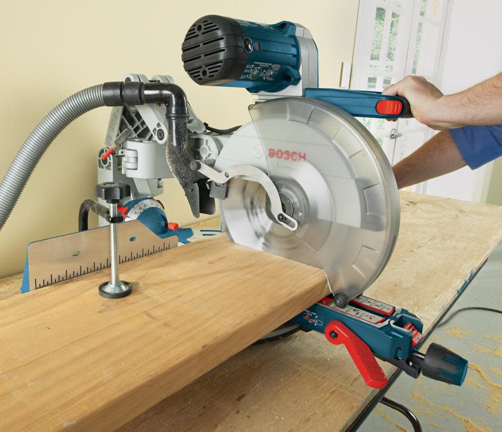 Bosch 12 Inch Dual-Bevel Glide Miter Saw & Gravity-Rise Miter Saw Stand with Wheels Bundle, large image number 12