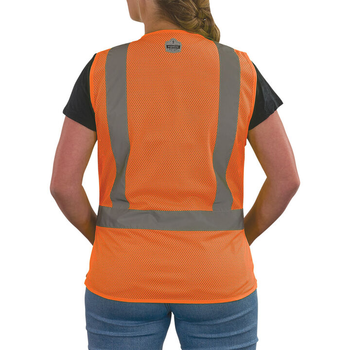 Ergodyne GloWear 8210HLW-S Class 2 Womens Hi-Vis Orange Vest Small, large image number 7